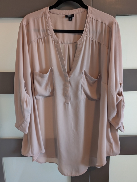 torrid Tops - torrid Dusty Pink Split-Neck Utility Top Size 3